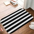thumbnail image 5 of 1pc Black and White Stripes Absorbent Non-Slip Bathroom Thickened Flannel Rug Decor,Soft,Quick Drying,Suitable For Indoor/outdoor Use,Bathrooms,Bedrooms,Kitchens,Terrace,Laundry Rooms,16"x24", 5 of 9
