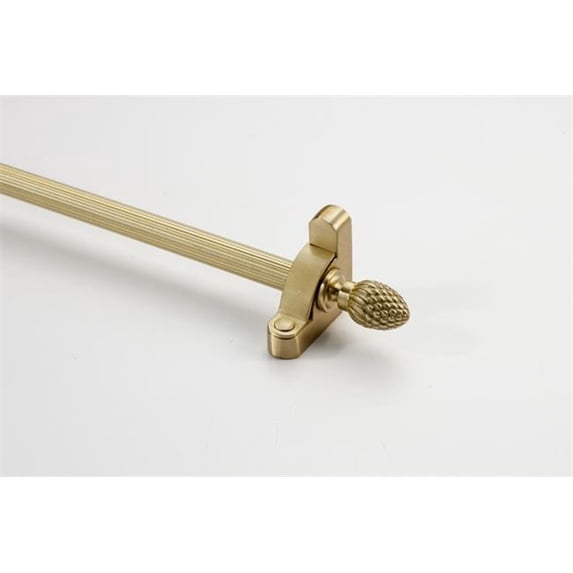 Zoroufy 01801-03814 48 inch Heritage Solid Stair Rod Set Regular Brackets Pineapple Finial in Brushed Brass