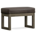 thumbnail image 5 of Milltown 27 inch Wide Solid Wood Contemporary Footstool Small Ottoman Bench in Distressed Brown, 5 of 11
