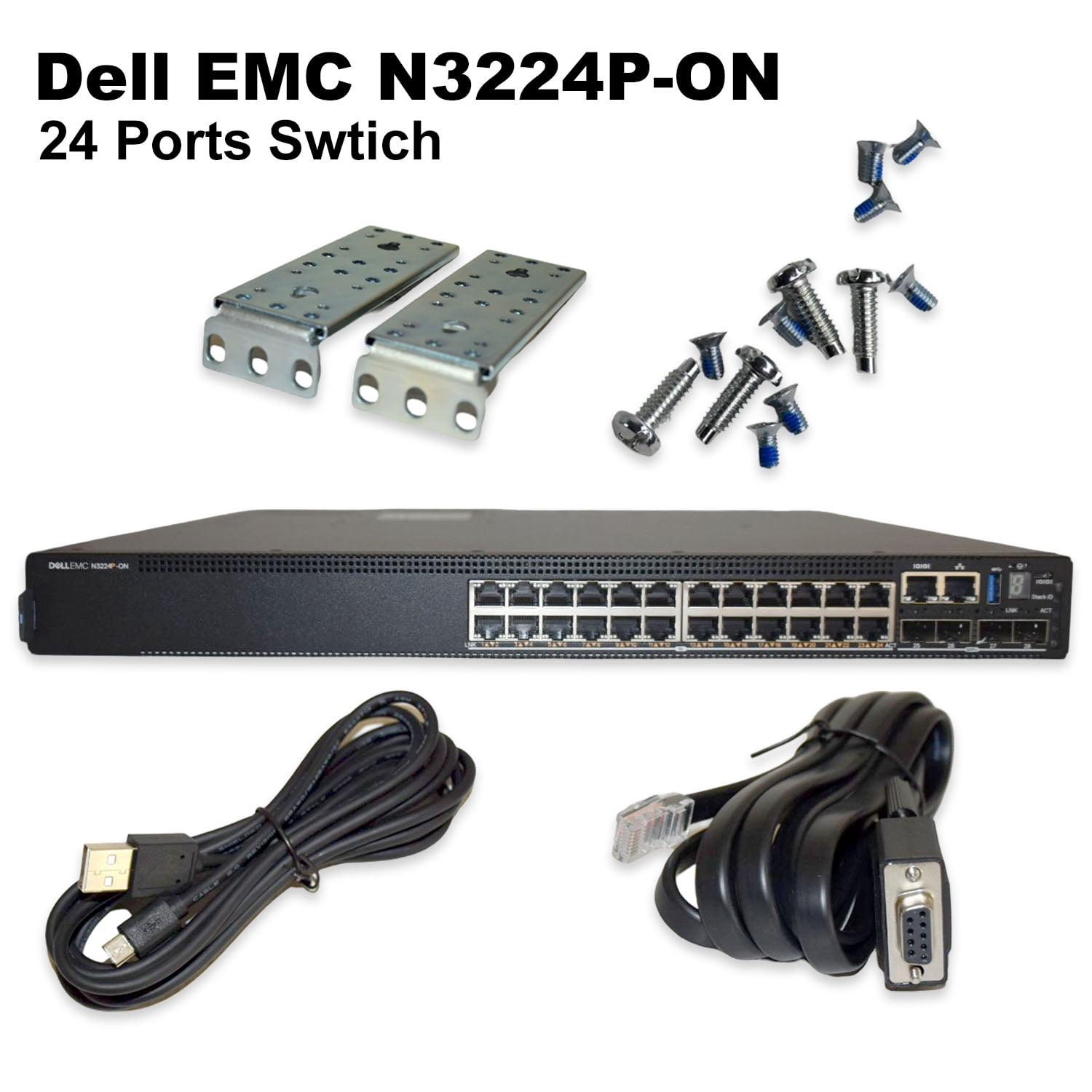 Dell EMC PowerSwitch N3224P-ON 24-Port Managed PoE Ethernet Switch – 944W, Layer 3, Modular, 1U Rack-Mountable