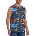 thumbnail image 2 of Yiaed Marine Inhabitants Print Men's Singlet Vests Summer Running Muscle Tank Tops Gym Undershirt Round Neck Sleeveless for man, 2 of 5