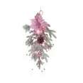 thumbnail image 2 of Christmas P-ink Christmas Flower Electroplating Snow Frost Flocking PE Pines Needle Vines Ring Wreath Rattan, 2 of 6