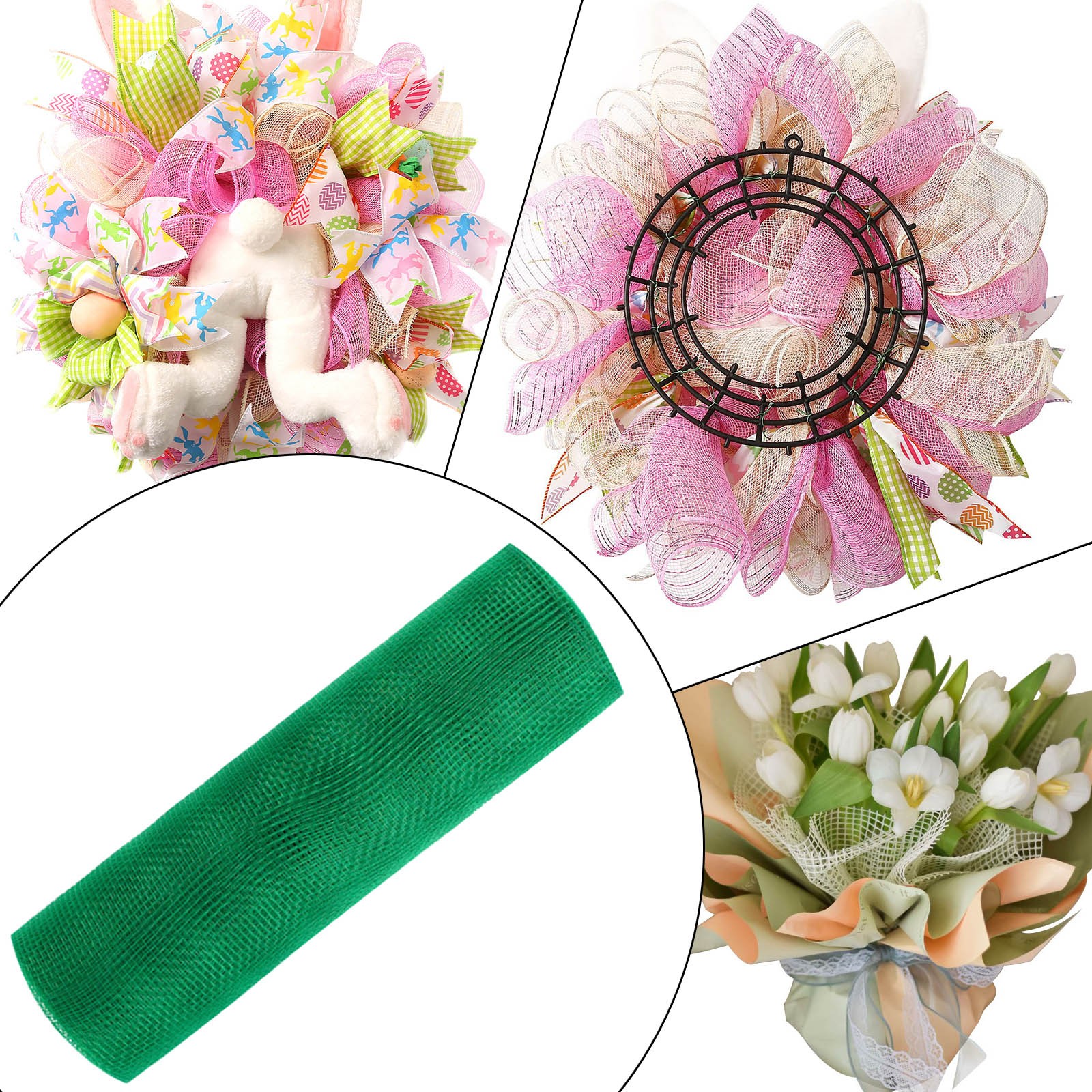 GIUHUIZ Metallic Bows Wrapping With Poly Wreaths Each Swags And For ...