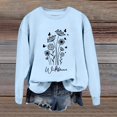 thumbnail image 3 of Conairie Oversized Sweatshirts for Women Flower Printed Fashionable And Retro Crew Neck Cozy Sweaters Casual Style Long Sleeve Pullover Tops Fall Winter Outfits Clothes Light Blue XL, 3 of 4