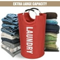 thumbnail image 6 of DOKEHOM 125L X-Large Laundry Basket, Collapsible Laundry Bag, Foldable Laundry Hamper, Folding Washing Bin (Red), 6 of 7