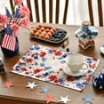 thumbnail image 5 of Sm:)e Watercolor Floral Poppy Eucalyptus 4th of July Placemats Set of 4,Seasonal Summer Washable Kitchen Dining,12 x 18 Inch, 5 of 7