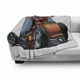 thumbnail image 3 of Cars Soft Flannel Fleece Blanket, Cartoon Hot Rod Antique Customized Classical American Engine Nostalgia Revival, Cozy Plush for Indoor and Outdoor Use, 50" x 60", Orange Blue Black, by Ambesonne, 3 of 6