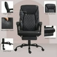 thumbnail image 4 of Executive Office Chair with Foot Rest, Big and Tall Ergonomic Desk Chair, Reclining Swivel Chair with High Back and Adjustable Height, Black, 4 of 5