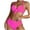 Hot Pink, variant on Inleife Two Piece Swimsuits for Women Women's Fashionable Solid Color High Waisted Hollow Out Bikini Foreign Trade Swimsuit