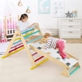 thumbnail image 2 of OLAKIDS Pikler Triangle Set 7 in 1 Climbing Toys for Toddlers Foldable Baby Wood Montessori Jungle Gym with Angle Adjustable Ladder Seesaw Ramp Indoor Playground, 2 of 9