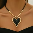 thumbnail image 4 of JUSIP A Simple Yet Extravagant Oversized Heart-Shaped Pendant Necklace with a Black Cord, Perfect for Everyday Wear And As a Valentine'S Day Gift for Women., 4 of 9