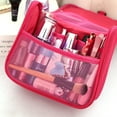 thumbnail image 4 of Hanging Toiletry Bag Travel Toiletry Kit for Men Women Toiletries Water Resistant with Mesh Pockets & Hanging Hook Shower Bag, Cosmetic Organizer for Travel Accessories - Rose red, 4 of 5