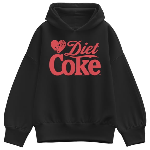 Coca-Cola - Diet Coke Heart Oversized Fleece Hoodie Sweatshirt