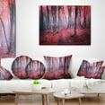 thumbnail image 4 of Designart Mysterious Fairytale Red Wood - Landscape Photography Throw Pillow - 18x18, 4 of 5