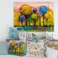 thumbnail image 2 of Colourful Landscape Trees Impressionist IV 12 in x 8 in Painting Canvas Art Print, by Designart, 2 of 4