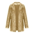 thumbnail image 3 of Brnmxoke Clearance Sale Women's Sequins Blazer Long Sleeve Sparkle Open Front Jacket Shawl Collar Cardigan,Women's Sequin Shiny Open Front Blazer Evening Party Jackets Coat, 3 of 5