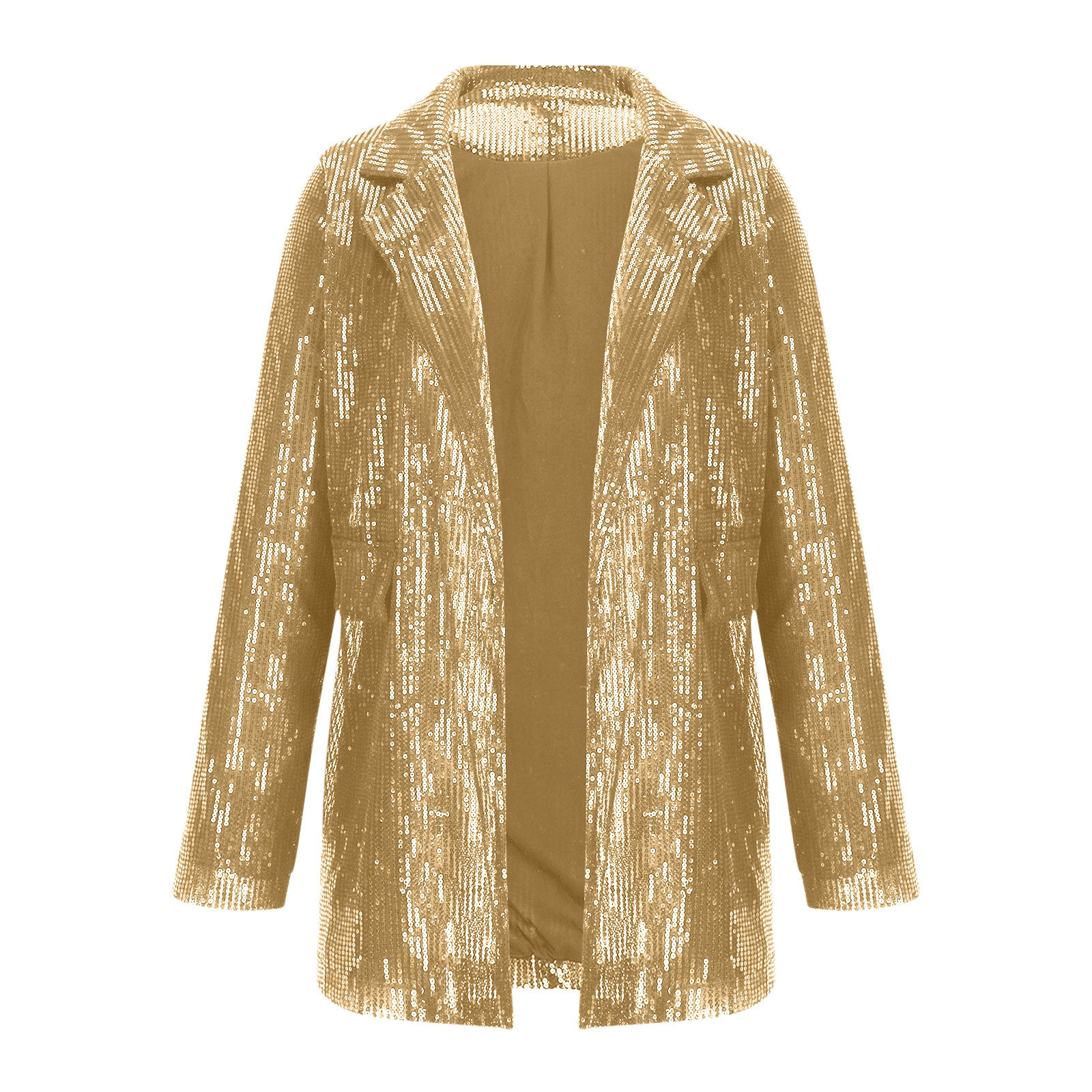 Veste Boléro à Paillettes Pour Femme - Courte, Manches Longues, Fermeture éclair - Pour Soirée Et Fête