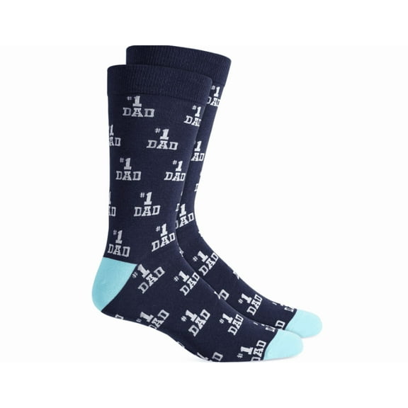 Club Room Men's #1 Dad Crew Socks,  Grey/navy