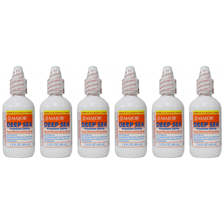 Major Deep Sea Saline Nasal Moisturizing Spray, for Nasal Dryness, 1.5 oz (Set of 6)