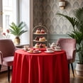 thumbnail image 4 of VOTRUDI Round Satin Tablecloth Fabric Round Table Cover Wrinkle Table Cloth For Wedding Banquet Party Home Dining Table Decor 47.24×47.24in, 4 of 6