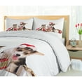 thumbnail image 5 of Ambesonne Christmas Duvet Cover Set, Dog Cat with Presents, 2-Calking, White Brown Red, 5 of 7