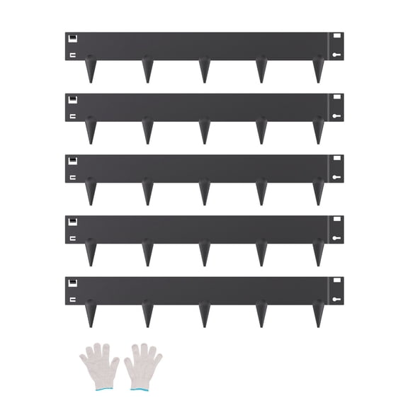 VEVOR Steel Landscape Edging, 5 Packs 39 x 4 in Rust-Resistant Metal Landscape Edging, Bendable Garden Edging Border, Heavy Duty Lawn Edging, Easy-to-Install, Flower Bed Yard Pathway Divider Black