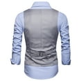thumbnail image 5 of Hevirgo Plus Size Formal Men Solid Color Suit Vest Single Breasted Business Waistcoat, 5 of 8