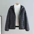 thumbnail image 6 of comerut Fall Winter Women Jacket Thick Padded Warm Windproof Soft Zipper Closure Loose Cardigan Hooded Long Sleeve Lady Down Coat, 6 of 7