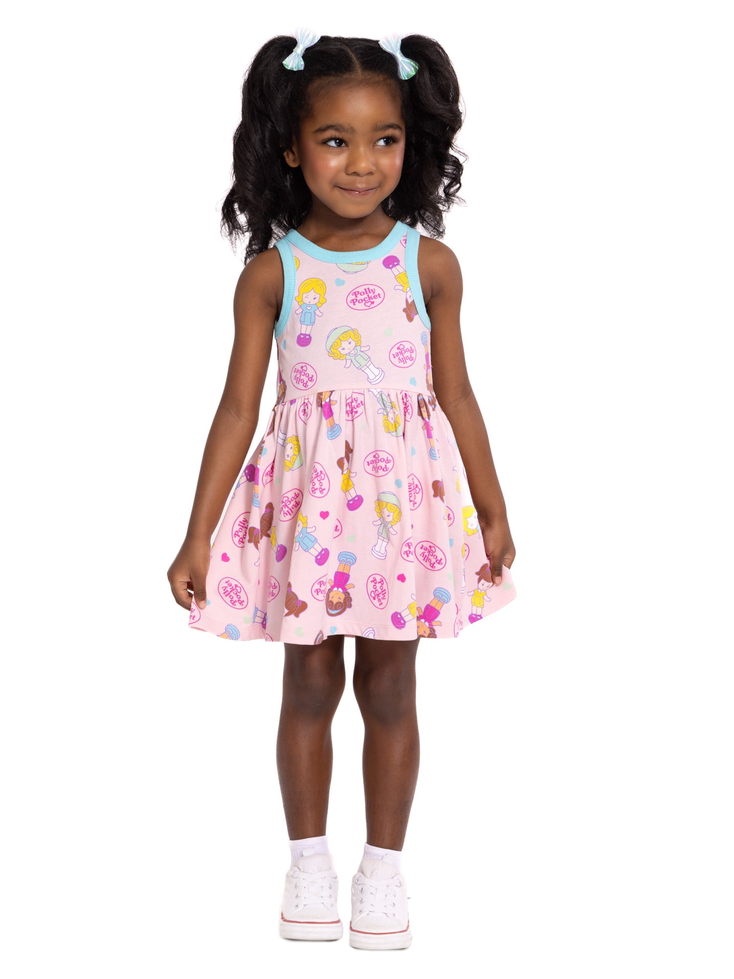 Polly Pocket Toddler Girls Allover Print Graphic Tank Dress, Sizes 12M-5T