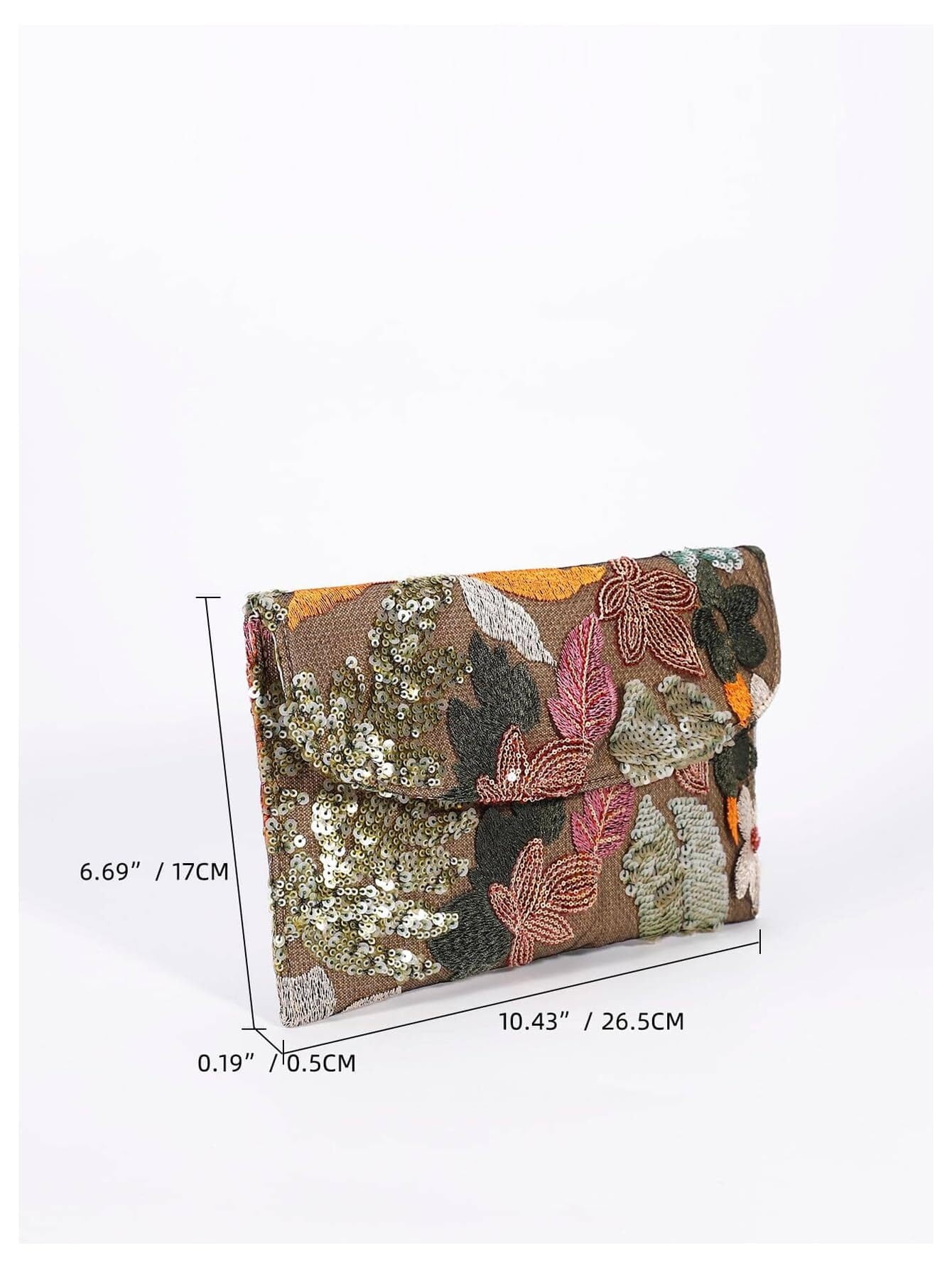 Women's Floral Embroidery Sequin Evening Clutch Bags Party Purses Beaded Evening Bag for Formal