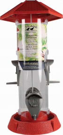 North States Red Plastic Tube Bird Feeder 9310