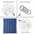 thumbnail image 4 of Navy Blue Shower Curtain, Waterproof Shower Curtains for Bathroom, Vintage Country Monochrome Farmhouse Washable Fabric Bathtub Curtain Set Bath Decor with 12 Hooks 48"x72", 4 of 8