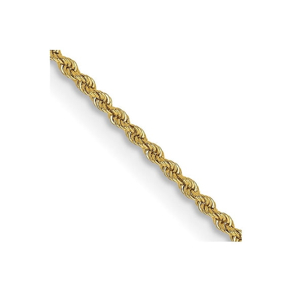 14k Yellow Gold Solid 2mm Handmade Regular Rope Chain Bracelet 6 Inch - Identification Bracelet