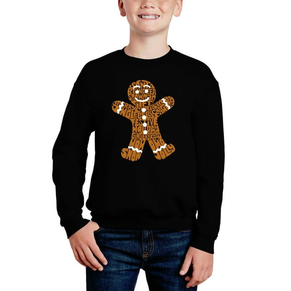Gingerbread - Boy's Word Art Crewneck Sweatshirt
