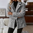 thumbnail image 4 of Enjoytime Fall Winter Fleece Jacket Women Notch Lapel Button Down Long Sleeve Coat Casual Warm Fuzzy Outerwear with Pocket, 4 of 7