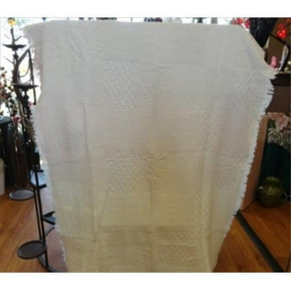 Textured Blocks 2 Layer Throw Blanket Fashionable Jacquard Woven 46 X 60 in.