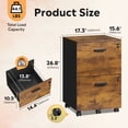 thumbnail image 5 of GALAXHERO 2 Drawer Filing Cabinet with Lock, Wooden Printer Stand with Storage for Home Office, Mobile Locking file Cabinet Fits Letter/A4 Hanging Files, Rustic Brown, 5 of 8