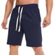 thumbnail image 4 of Pantalones cortos KIHOUT para hombre, informales, lisos, con bolsillo, cintura elástica, rectos, deportivos, para entrenamiento, 4 of 8