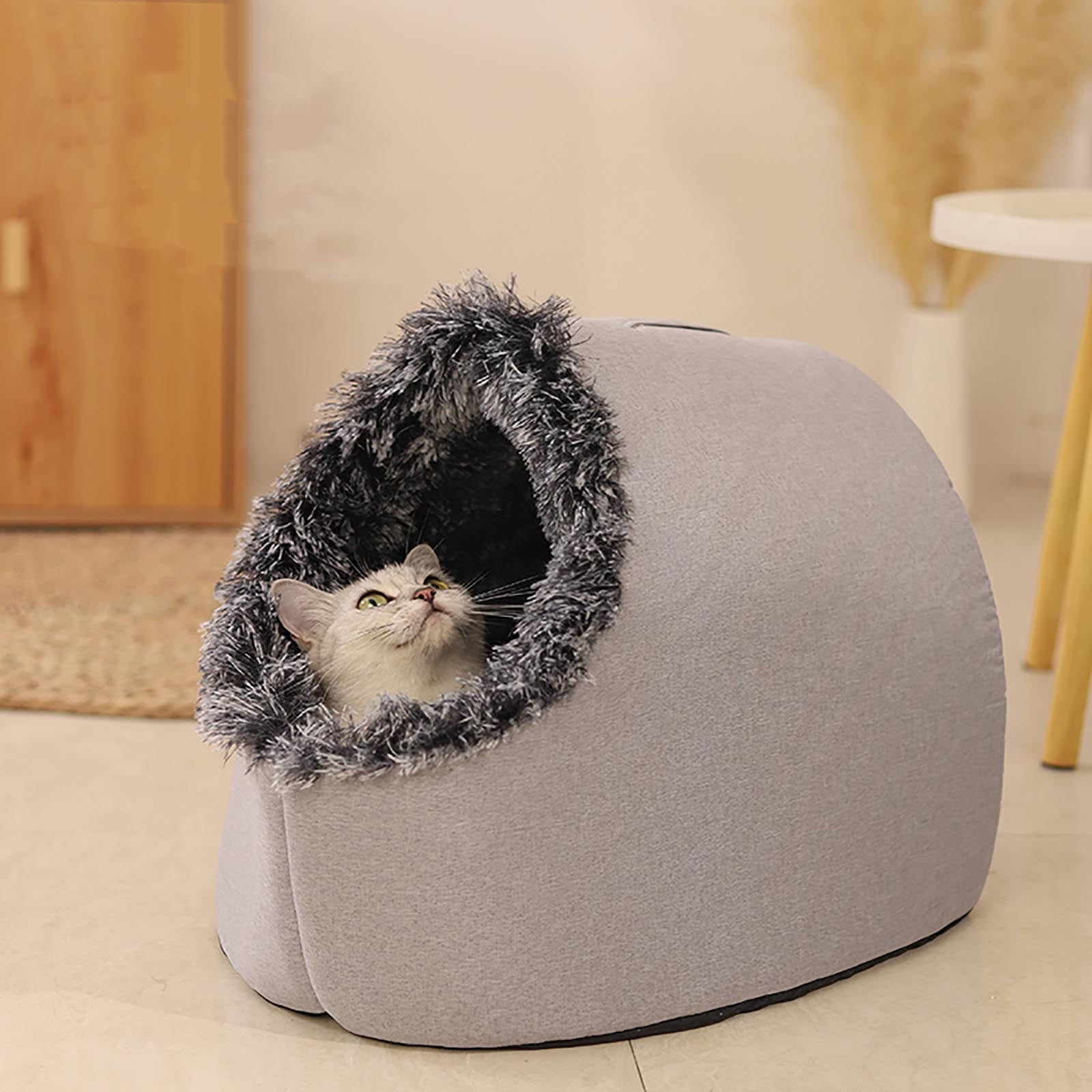 RoamHome Warm Pet Cave Bed for Dogs and Cats, Insulated Winter Sleeping Bed, Portable Enclosed Dog Bed & Cat Bed for Small Medium Pets, Cozy Indoor Outdoor Use