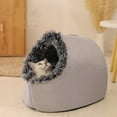 thumbnail image 6 of Zawou Warm Pet Cave Bed, Thick Enclosed Sleeping Bed for Dogs and Cats, Cozy Plush Cat Tent with Anti-Slip Bottom, Portable Indoor Pet Shelter, Coffee Medium, 6 of 7