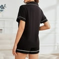 thumbnail image 5 of Women's Pajama Set Short Sleeved Notch Neck Shirt Shorts Sleepwear Pjs Lounge Sets Nightwear, 5 of 7
