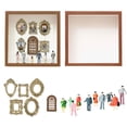 thumbnail image 5 of QENASHAING Wooden Shadow Box Frame Kit 9x9 Inches with Antique Mini Frames, Assemble a Vintage Miniature Scene, Ideal for Shelf Decor and Creative Gift Giving, 5 of 8