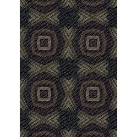 Ahgly Company Indoor Rectangle Patterned Black Novelty Area Rugs, 8' x 10'