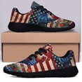 thumbnail image 3 of Patriotic RooStr 4th Of July Shoes Sneakers for Women Men Black Size 8, 3 of 7