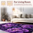 thumbnail image 2 of Flatwoven High Traffic Area Rug, Vibrant Floral Round Design, Non Slip, Stain Resistant, Washable Area Rugs for Living Room, Bedroom(Purple, 4X6), 2 of 8