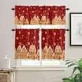 thumbnail image 2 of Christmas Navy Blue Kitchen Curtains, Winter House Star Candy Snowflake 3-Piece Kitchen Curtain Valance and Tiers Set 36 Inch Length, Rod Pocket Half Window Curtains for Cafe Living Room Bathroom, 2 of 6