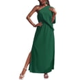 thumbnail image 2 of Sunloudy - Vestido de noche largo de verano para mujer, color sólido, sin espalda, con abertura alta, un hombro Sunloudy  S M L XL, 2 of 9