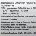 thumbnail image 4 of TCL Hyperpower 3.7V 3600mAh Rechargable Tablet Battery Pack 1ICP3/81/148, 4 of 5