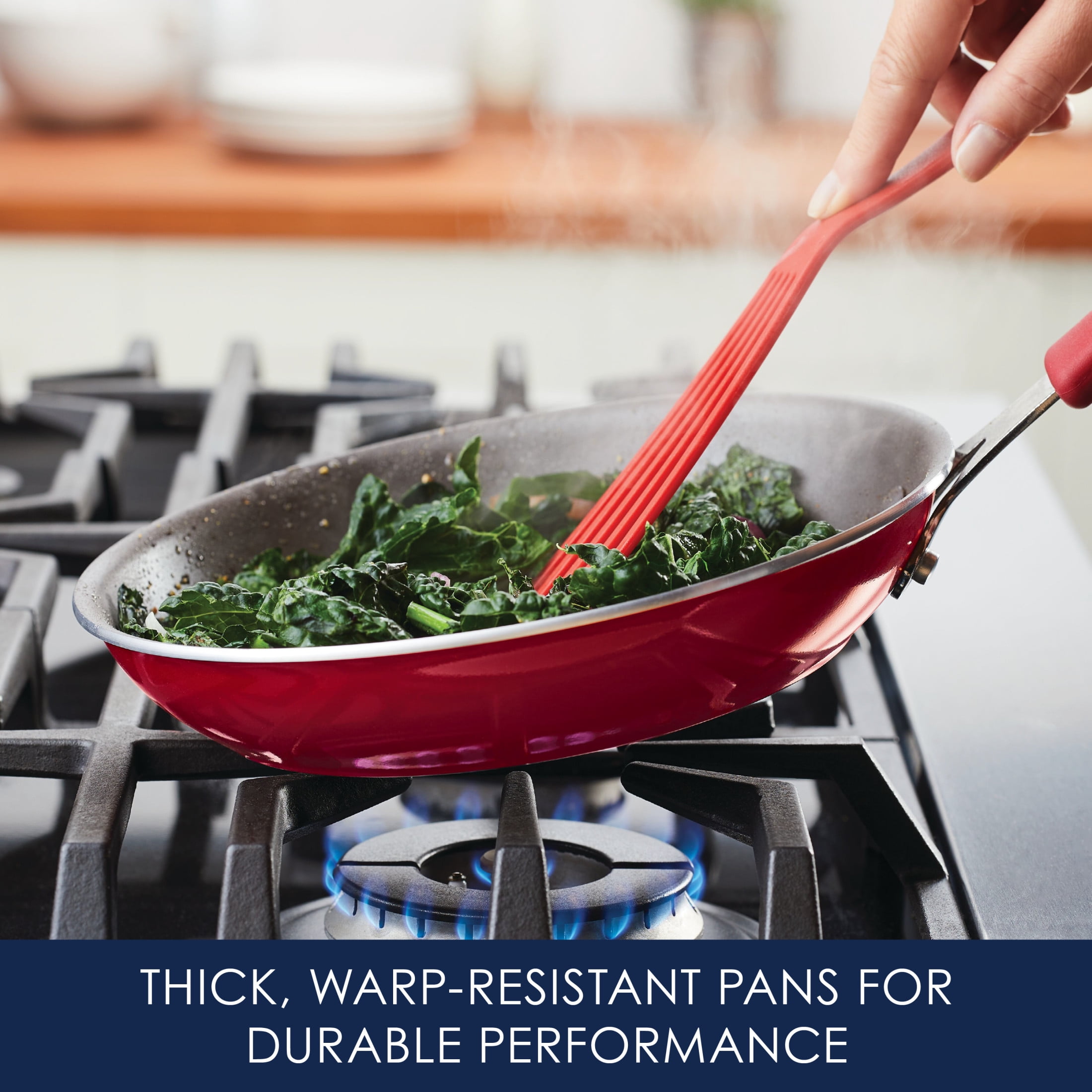 Rachael Ray Cook + Create 11 Piece Aluminum Nonstick Pots and Pans, Red