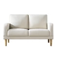 thumbnail image 6 of Husbedom 50" Small Modern Loveseat Sofa, Mid-Century Upholstered Loveseat 2-Seater Button Tufted Sofa with 2 Removable Backs for Small Spaces, Living Room and Bedroom, Beige, 6 of 7
